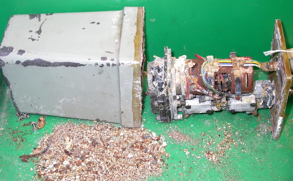Heavily corroded EOJ150 linear actuator received for repair.